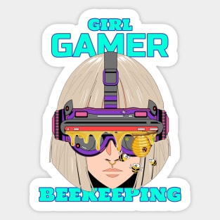 girl gamer beekeeping Sticker